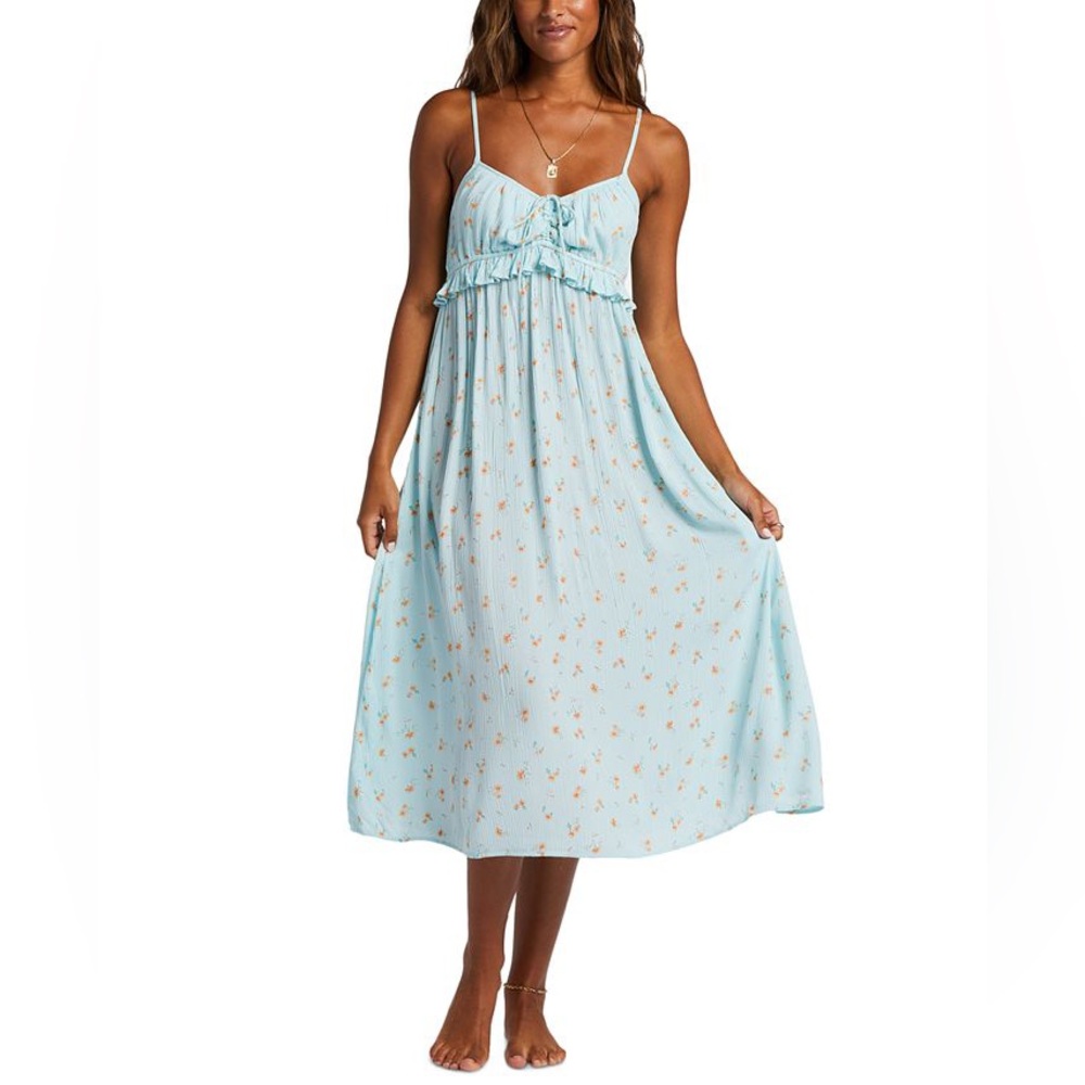 Billabong Light Blue Floral Midi Dress